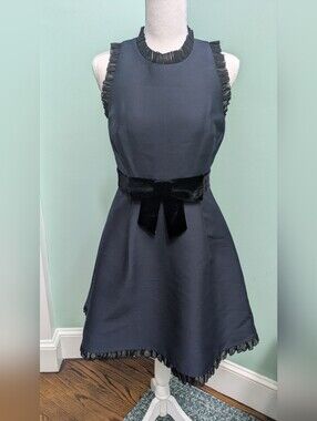 Kate Spade New York Star Bright Velvet Bow and Flare Dress, Size 2